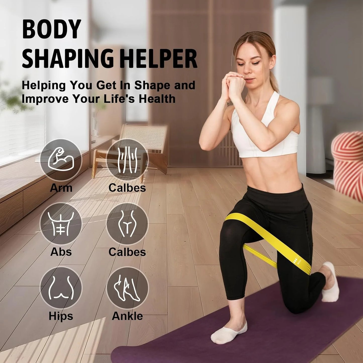 Resistance Bands Loop Set of 5 for Exercise, CrossFit, Yoga, and Strength Training